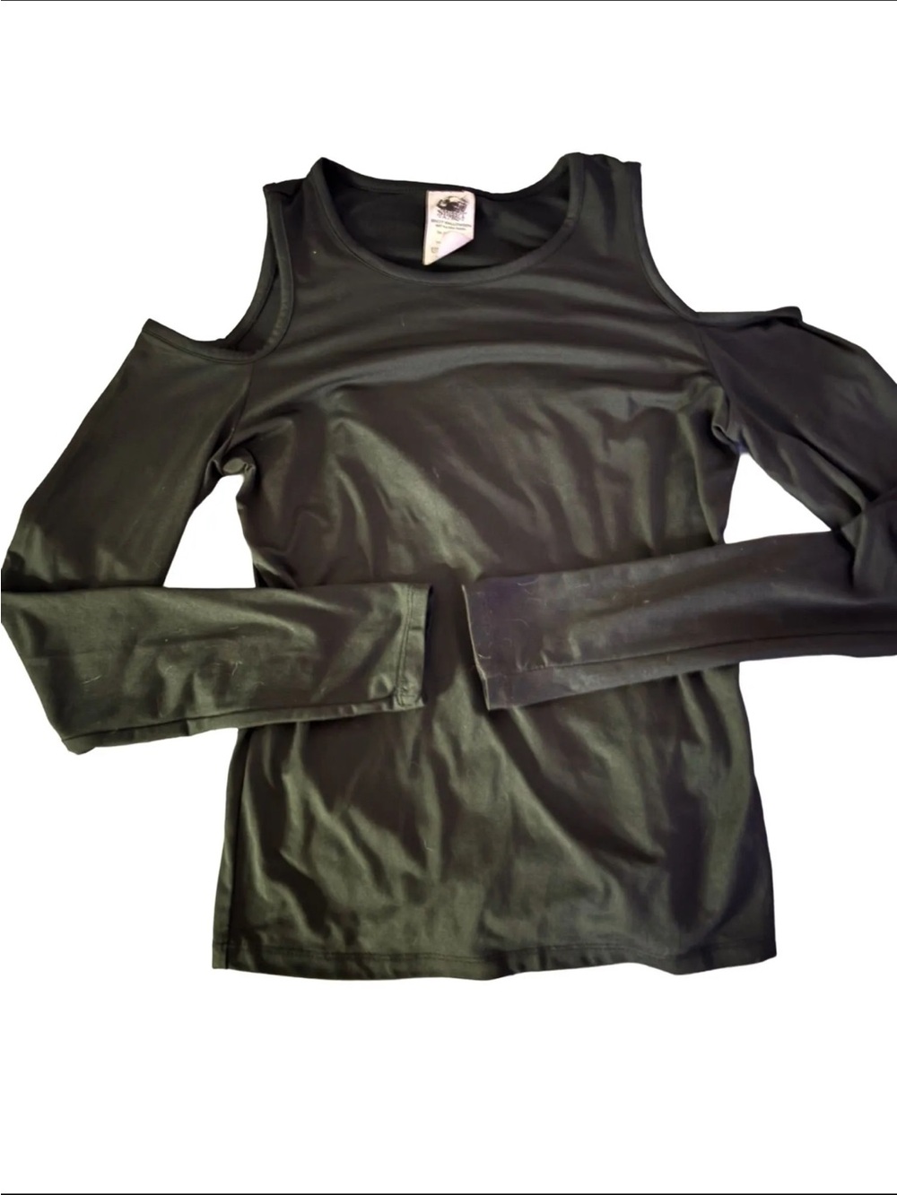 Spirit Halloween Black Cold Shoulder Long Sleeve Top